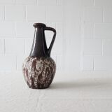 Bay ceramic pitcher with handle and fat lava glaze