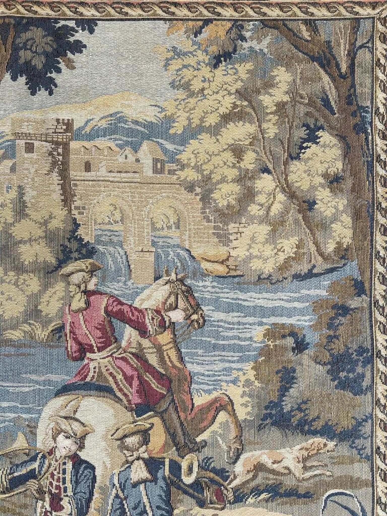 Tapisserie Murale , Scène De Chasse à Courre , XXe Siècle