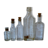 Suite of five vials of apothecary