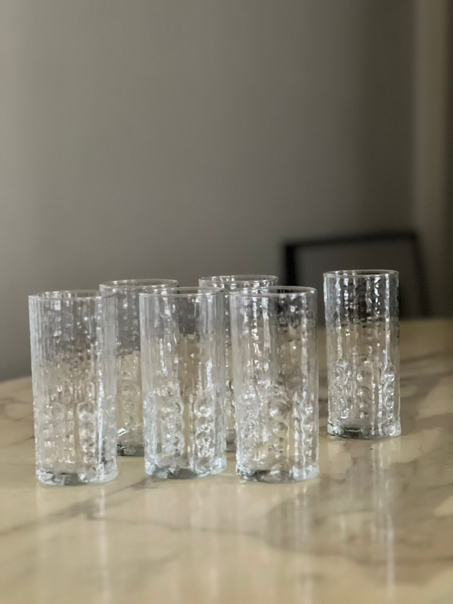 Set of 6 bubble glasses bp 1970