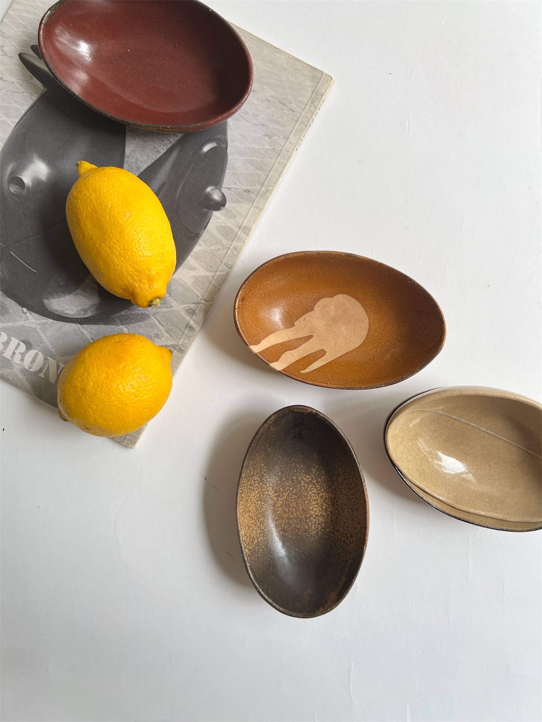Set of 5 Japanese ceramic breakfast bowls