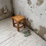 Solid elm stool Maison Regain