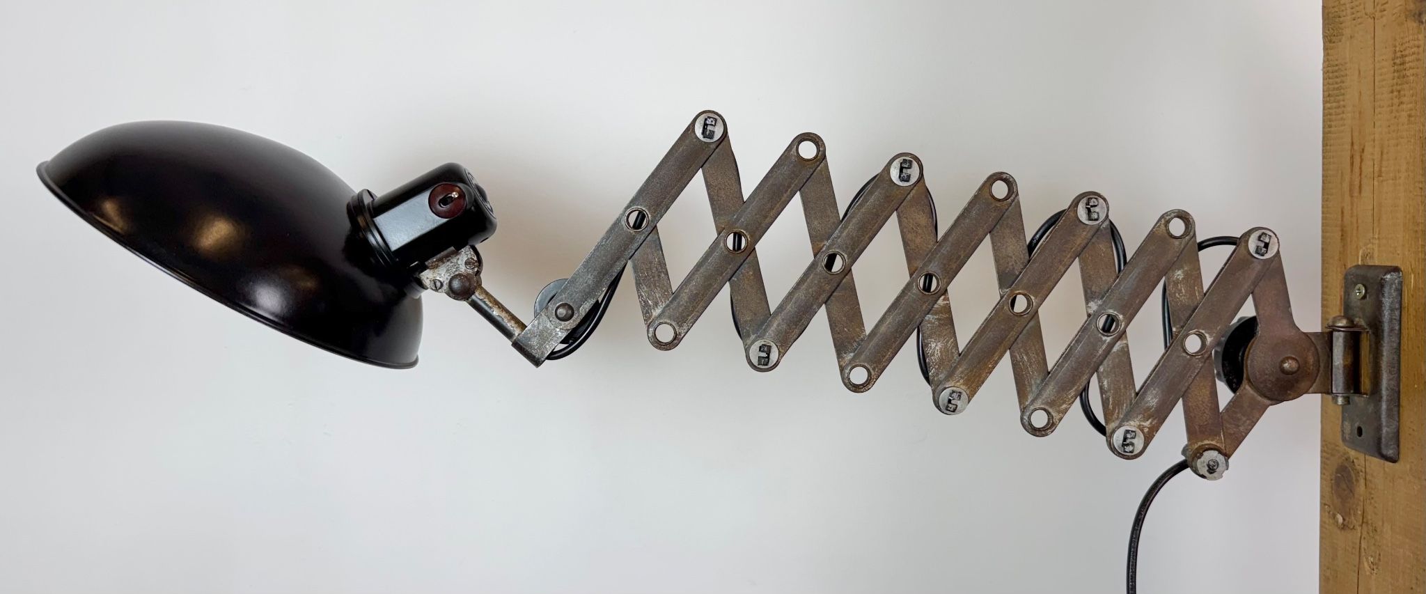 Large German Industrial Scissor Wall Lamp from Helion Arnstadt, 1950s