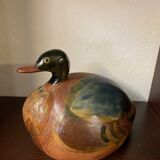 Ceramic duck sculpture signed jean marc bullot
