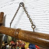 Bamboo-style turned wooden mirror