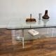 Table Basse en Verre et Plexi Vintage
