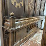 Gothic walnut sideboard with marble top, early 20th century