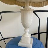 Large Vintage Carved Alabaster Lamp Classic / Empire Style 72 cm