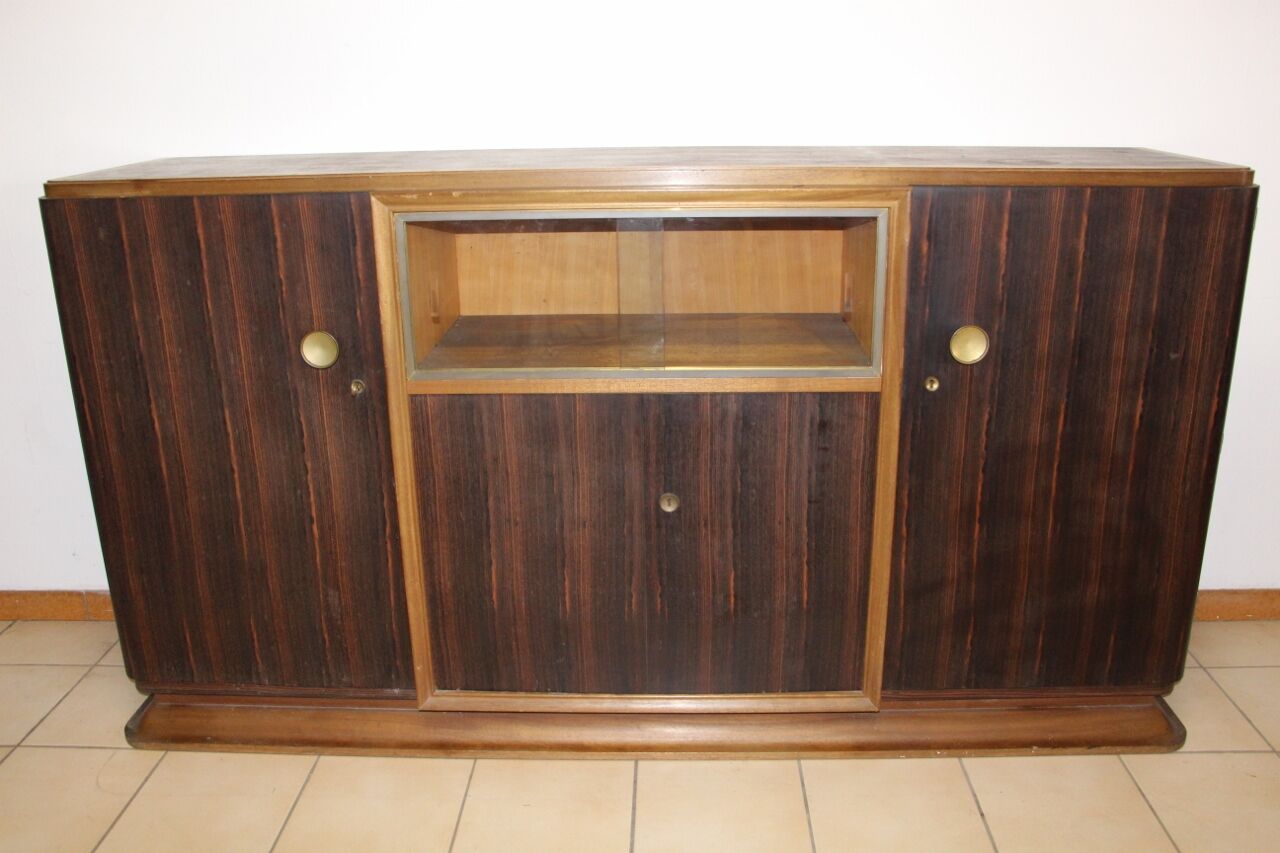 Art Deco period mahogany and macassar veneer sideboard