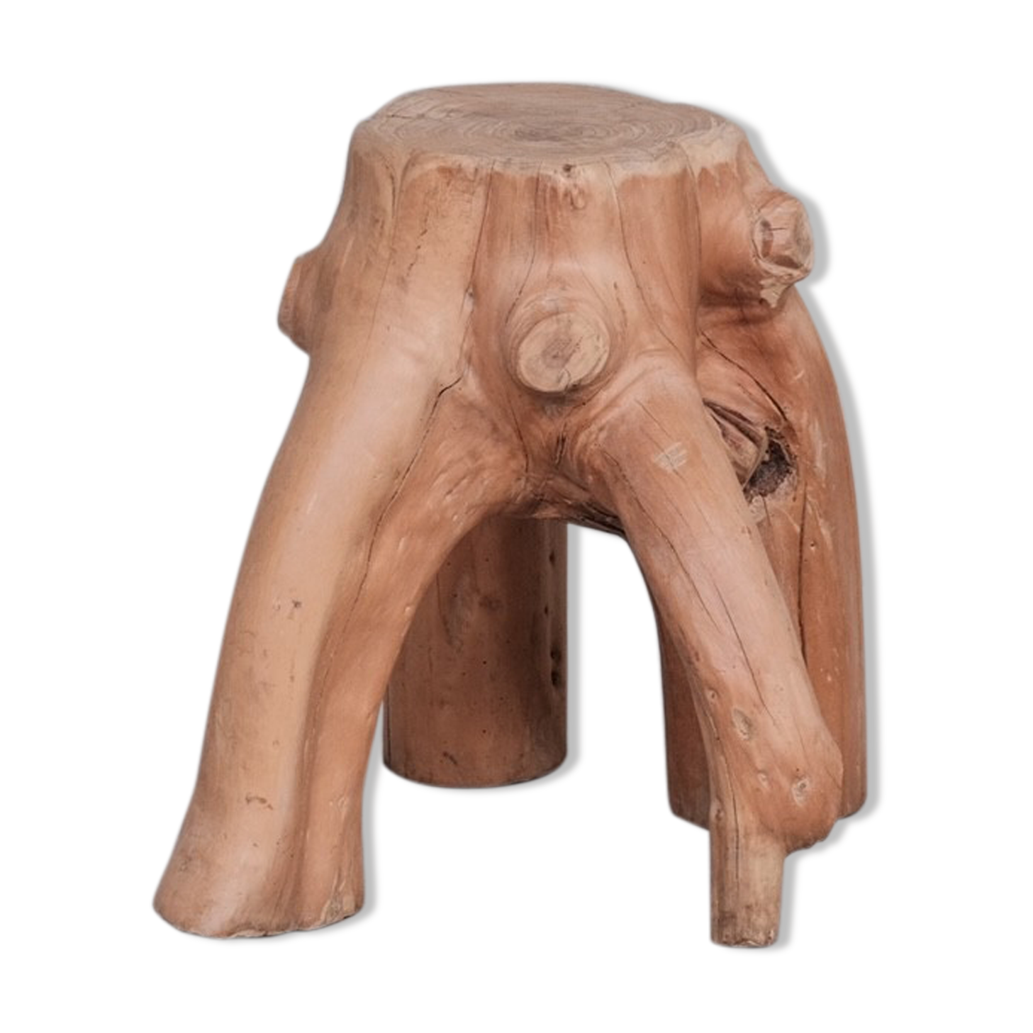 French mid-century sculptural primitive side table or stand