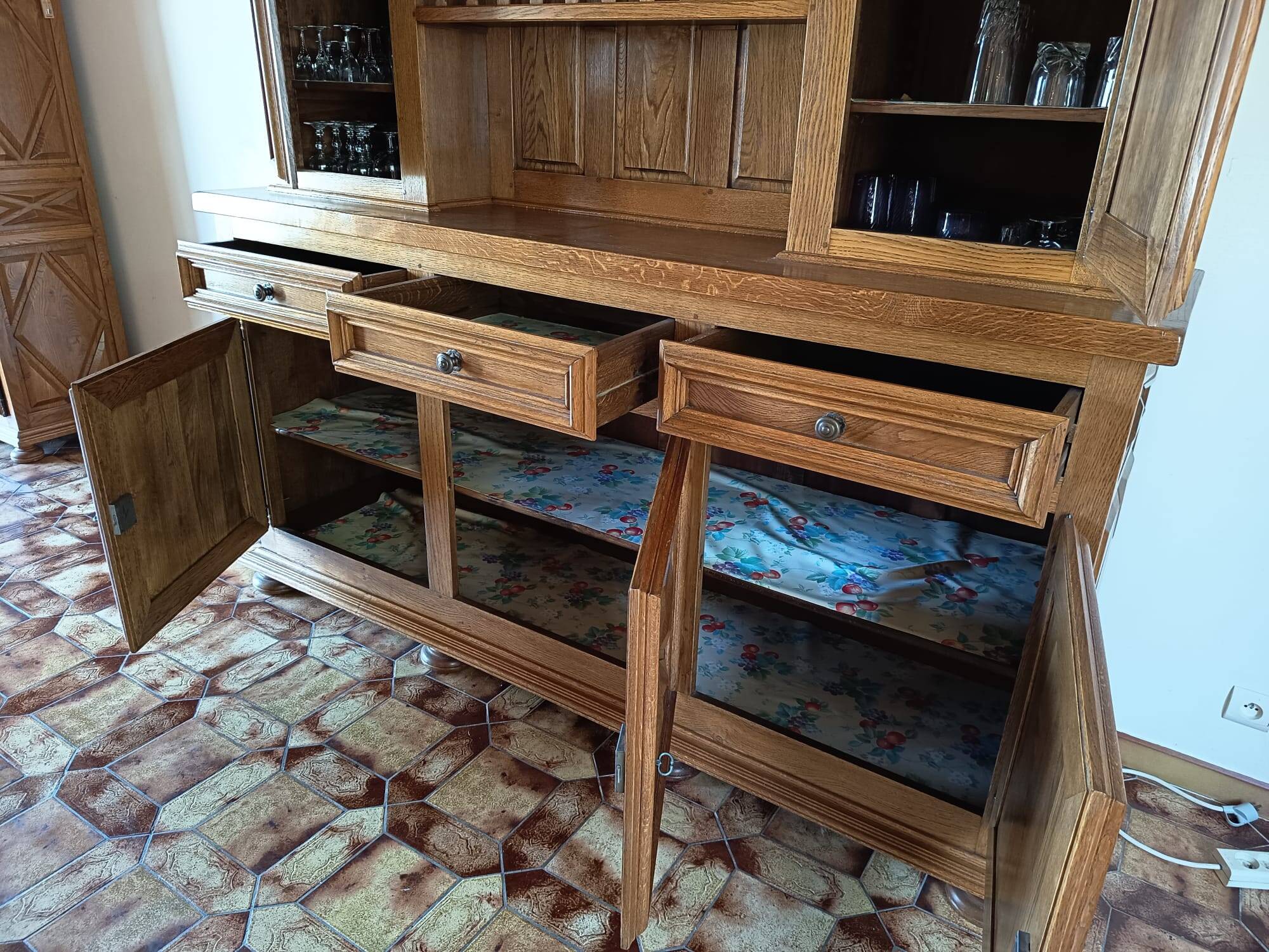 dining room buffet with 2 bodies