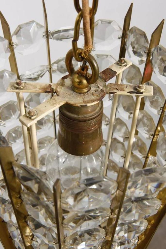 Hanging lamp in crystal by & Bakalowits Söhne 1950 s