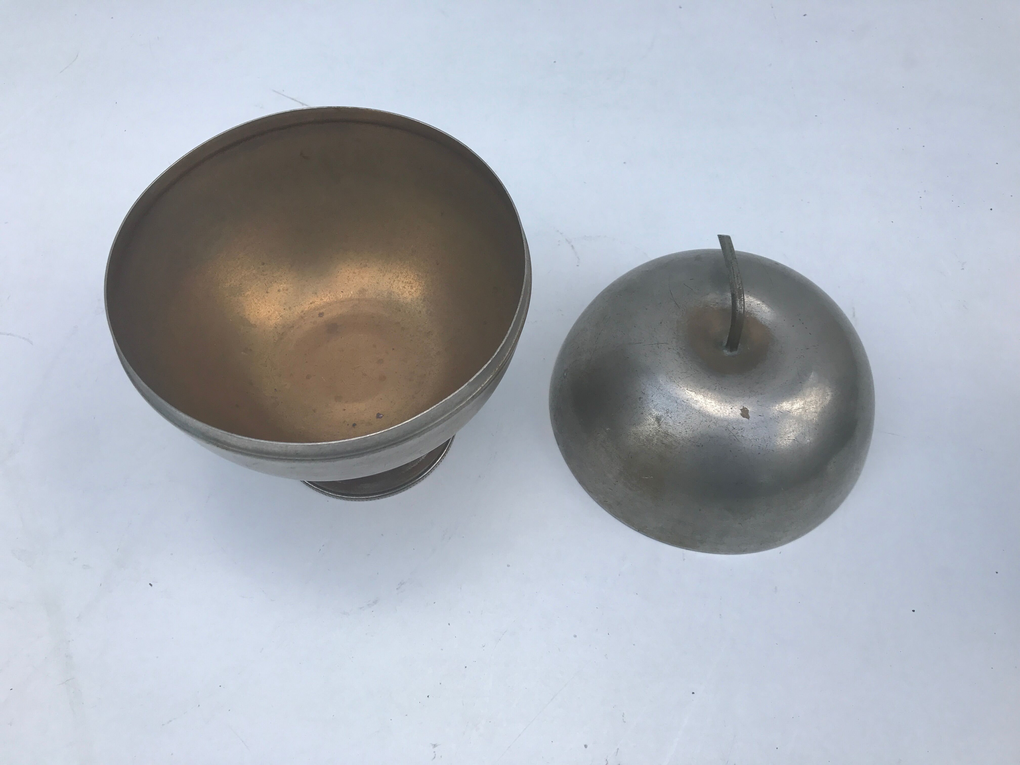 Old silver metal ice bucket Apple vintage #2