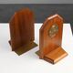 French Art Deco Bookends in Wood and Bronze, circa 1920
