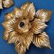 Paire d’appliques fleurs Masca en métal doré