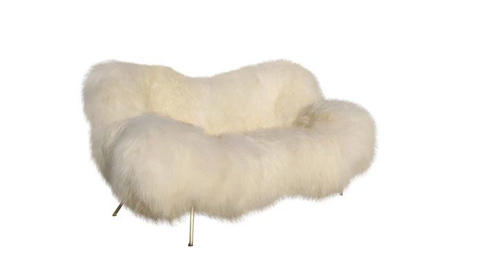 Sheepskin sofa by Fritz Neth, 1950