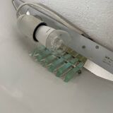 Pair of brass and art deco glass wall lights SCE