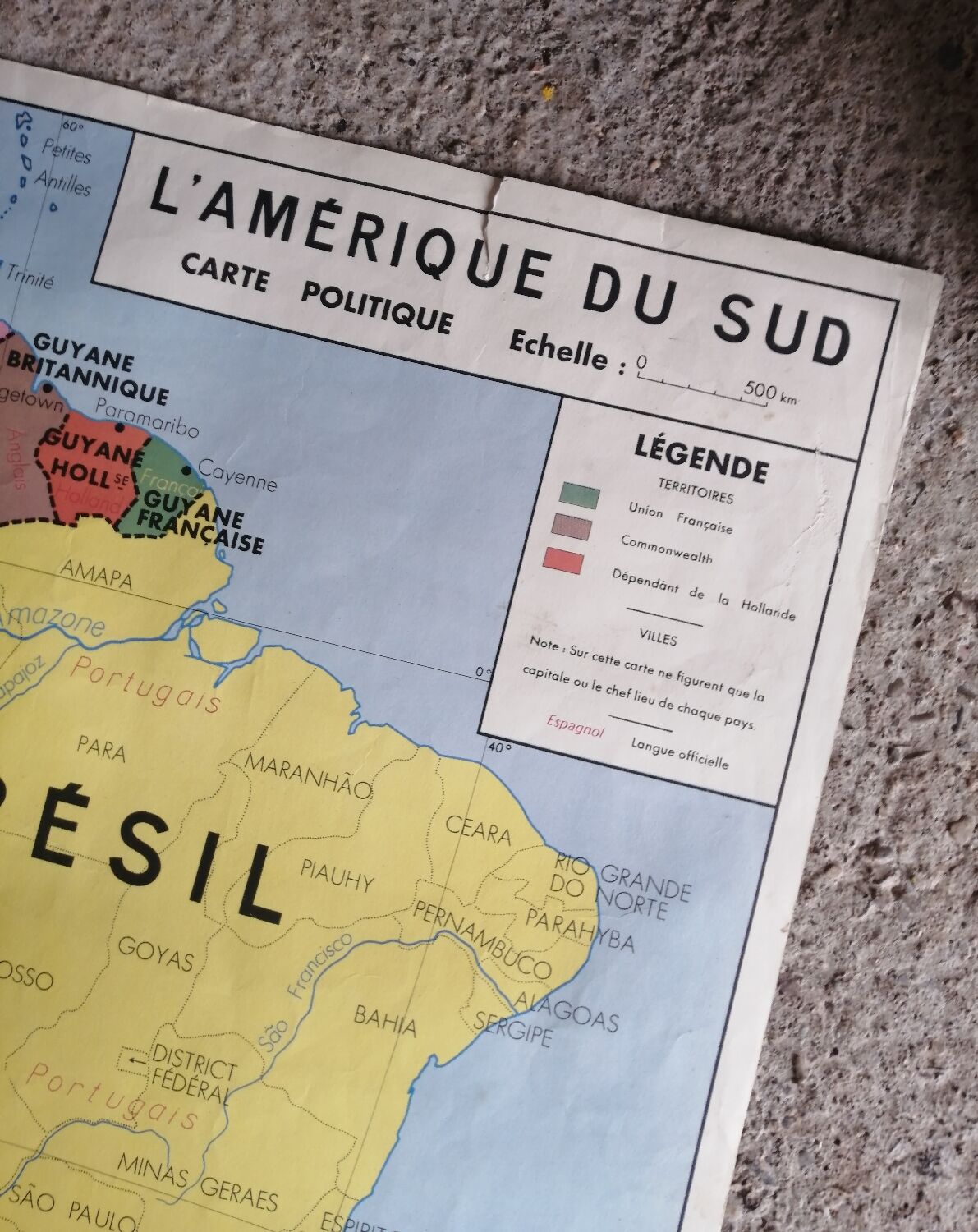 Vintage school map mdi Asia USSR - South America.