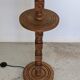 Neo-Basque floor lamp in turned wood - 50s