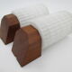 Pair of Scandinavian teak and opaline wall lamps philips