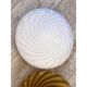 Plafonnier ou applique murale contemporaine italienne en verre de Murano aux tourbillons blancs et laiteux