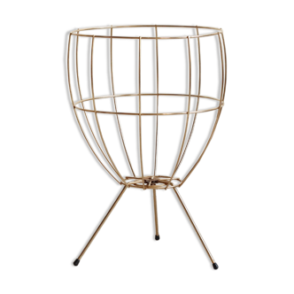 Worker golden brass tripod sewing basket