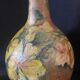 Beautiful bottle B old sandstone painted with floral motifs Folk art Puisaye