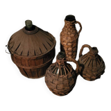 Lot de 4 bonbonnes dame jeanne ancienne