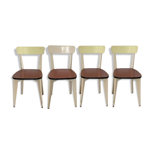4 chaises bois et formica