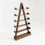 Vintage brutalist pyramid shelving unit bookcase