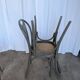 Set of 8 Vintage Gray Bentwood Dining Chair: Thonet Style Cane Seat