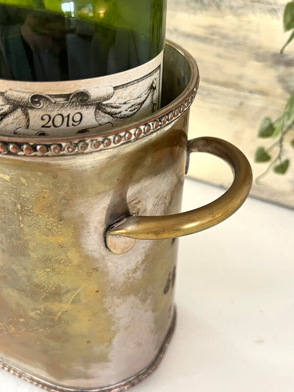 Seau à champagne de style Sheffield pour plusieurs bouteilles en métal argenté