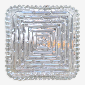 Plafonnier carré en verre minimaliste 1970 1980 seventies eighties luminaire