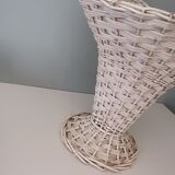 White wicker flower baskets from the 1960s