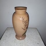 Art-Nouveau enamelled marble glass vase