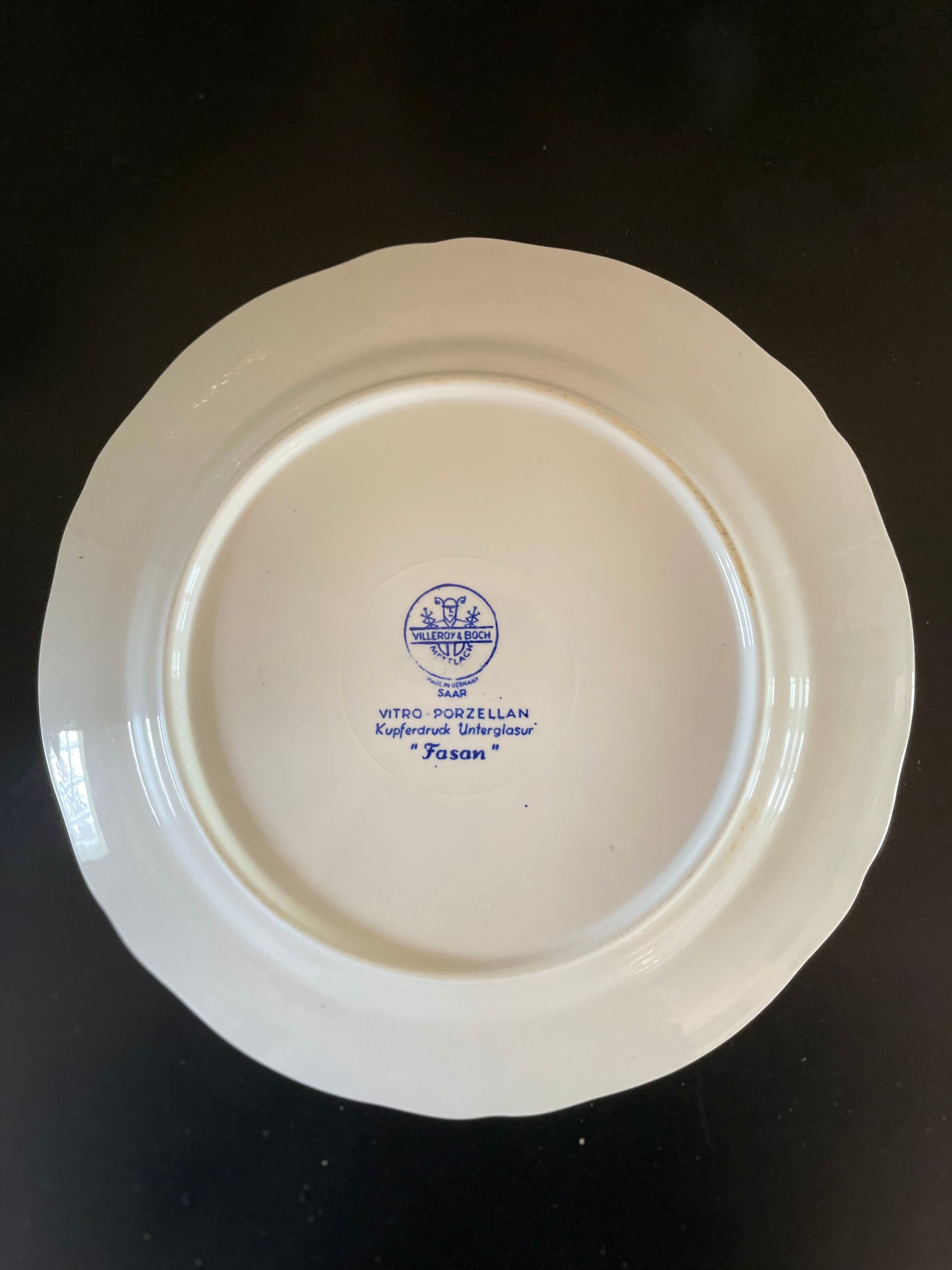 Vintage plate Villeroy and Boch Model Fasan