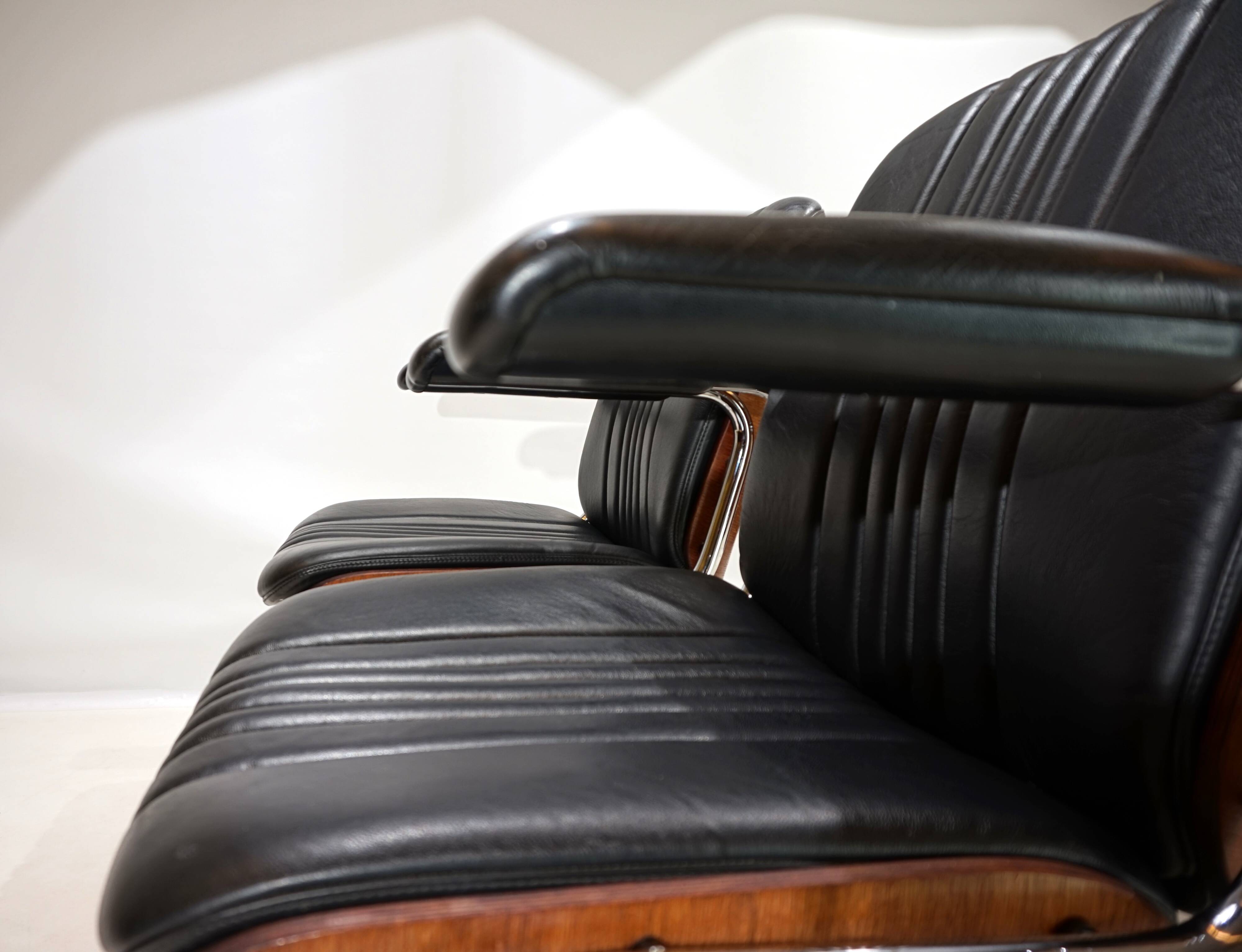 Set of 4 Martin Stoll Leather Dining/Conference Chairs by Professor Karl Dittert