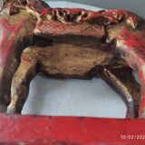Ancienne statue cheval en bois polychrome 26 cm x 7 cm