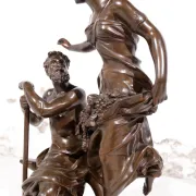 Adrien-Etienne Gaudez (1845-1902) bronze 'La Fortune récompense le travail'