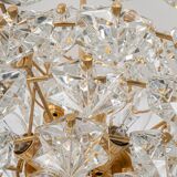 Chandelier, brass and crystal glass by Kinkeldey, Germany, 1970s.