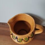 Hand-painted rustic enamelled vintage pitcher