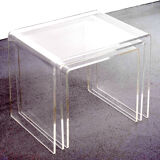 Lucite Set Nesting Tables, 1970s, France