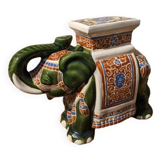 Large Hollywood Regency Style Ceramic Elephant