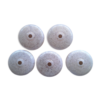 Set of 5 Clichy glass hanging lampshades