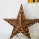 Pair of Vintage Industrial Marquee Star Wall Lights Distressed Gold Finish 1960s