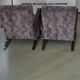 Pair of H 269 armchairs by Jindrich Halabala in wood and faux fur, brown/grey, 1930s