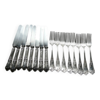Boulenger silver-plated cheese service (knives and forks)