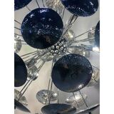 Lustre spoutnik contemporain italien en laiton fait à la main