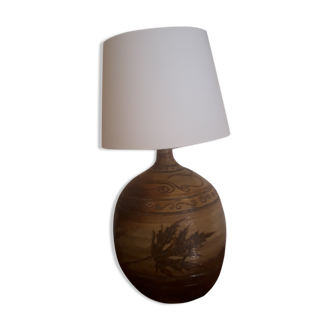 Lampe Vallauris à décor de feuillage