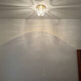 Brass and Glass Flush Light by Glashütte Limburg